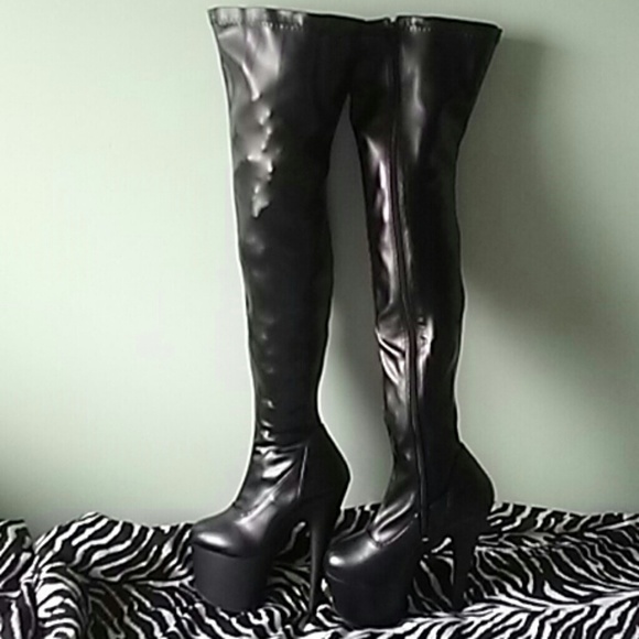 pleaser adore thigh high boots